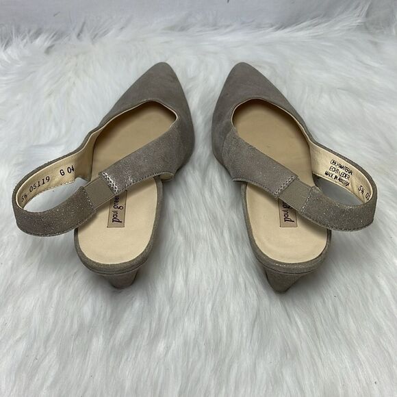 Paul Green Metallic Gold Slingback Heels Sz 5.5/US 8 - Picture 3 of 7